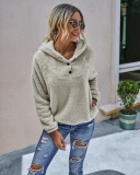 Autumn Plush Plain Hoodie Sweat Top