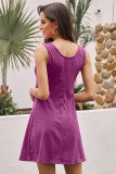 Rose Flowy Knot Detail Mini Dress