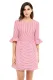 Red White Stripe Flounce Sleeve Seersucker Dress