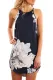 Blooming Peony Print Navy Sleeveless Dress