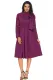 Purple Bowknot Embellished Mock Neck Pocket Dress
