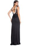 Embroidered Mesh Wrap Maxi Dress