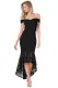 Black Twist Center Off Shoulder Bodycon Mermaid Dress