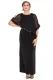 Black Plus Size Cold Shoulder Sequin Mesh Poncho Maxi Dress