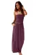 Purple Strapless Bodice Empire Waist Maxi Dress