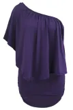 Multiple Dressing Layered Purple Mini Poncho Dress
