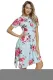 Light Mint Floral Print Twist Front Handkerchief Hem Dress