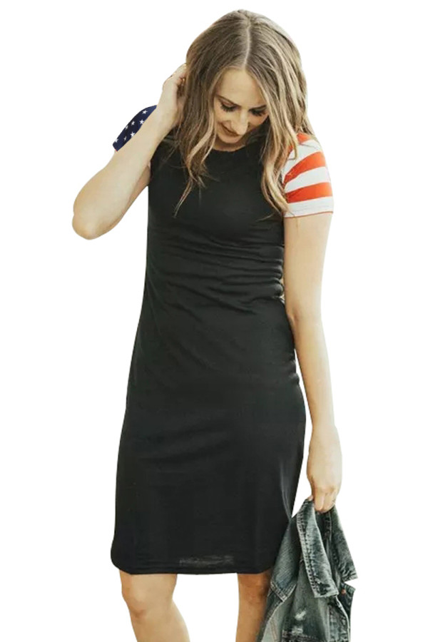Black Patriotic Tee Dress