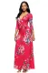 Scarlet Floral Print Wrapped Long Boho Dress