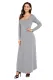 Gray Y Strap Neckline Relaxed Long Jersey Dress