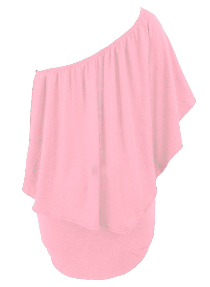 Multiple Dressing Layered Pink Mini Poncho Dress