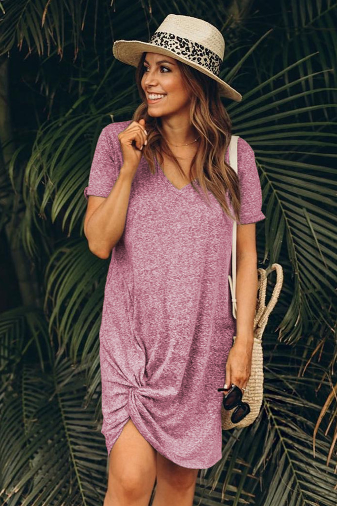 Pink The Triblend Side Knot Dress