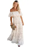 Above The Clouds Off The Shoulder Maxi Dress