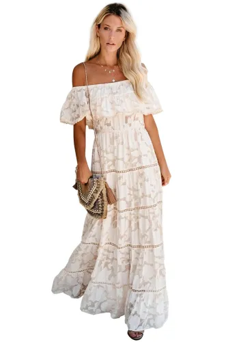 Above The Clouds Off The Shoulder Maxi Dress