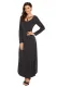 Black Y Strap Neckline Relaxed Long Jersey Dress
