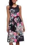Fall in Love with Floral Print Boho Dress in Black