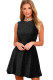 Shine The Way Black Sleeveless Skater Dress