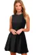 Shine The Way Black Sleeveless Skater Dress