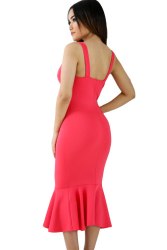 Rosy Elegant Mermaid Bodycon Dress