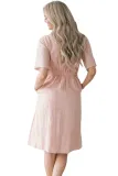 Pink Asymmetrical Button Up Front Midi Dress