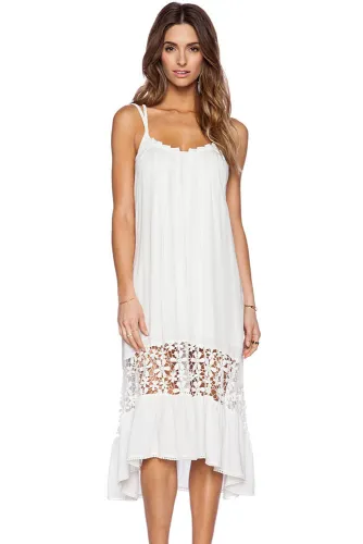 White Midi Jersey Dress