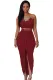 Date Red Cotton Two Piece Maxi Skirt Set