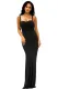 Black Lace Detail Long Prom Party Maxi Dress
