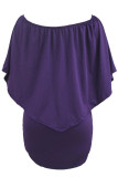 Multiple Dressing Layered Purple Mini Poncho Dress