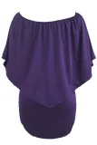 Multiple Dressing Layered Purple Mini Poncho Dress