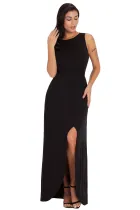 Black Front Slit Sleeveless Maxi Dress