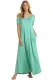 Teal Blue Cold Shoulder Pocket Style Maxi Dress
