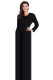 Black Tulip Faux Wrap Sash Tie Jersey Dress