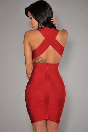 Latest Design Cross Back Bandage Dress