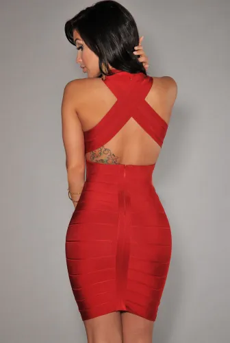 Latest Design Cross Back Bandage Dress