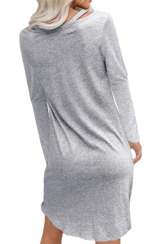 Gray Clear Skies Jersey Twist T-shirt Dress
