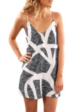 Scattered Zebra Print Short Dress