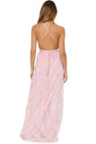 Pink Daring Open Back Glittering Party Dress