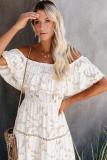 Above The Clouds Off The Shoulder Maxi Dress