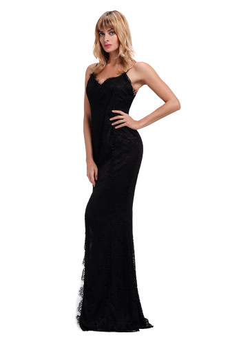 Black Yum Lacy Lace Bridal Wedding Party Gown