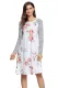 White Floral Print Stripe Raglan Sleeve Dress