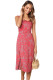 Red Botanical Print Dress