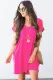Rose V Neck Cuffed T-shirt Dress