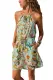 Green Floral Print Tank Tunic Dress
