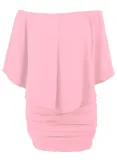 Multiple Dressing Layered Pink Mini Poncho Dress