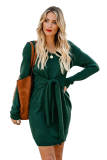 Green Don’t Let Me Go Tie Sweater Dress