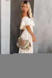 Above The Clouds Off The Shoulder Maxi Dress