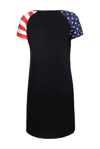 Black Patriotic Tee Dress