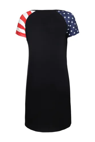 Black Patriotic Tee Dress