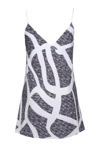 Scattered Zebra Print Short Dress