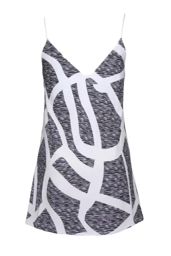 Scattered Zebra Print Short Dress
